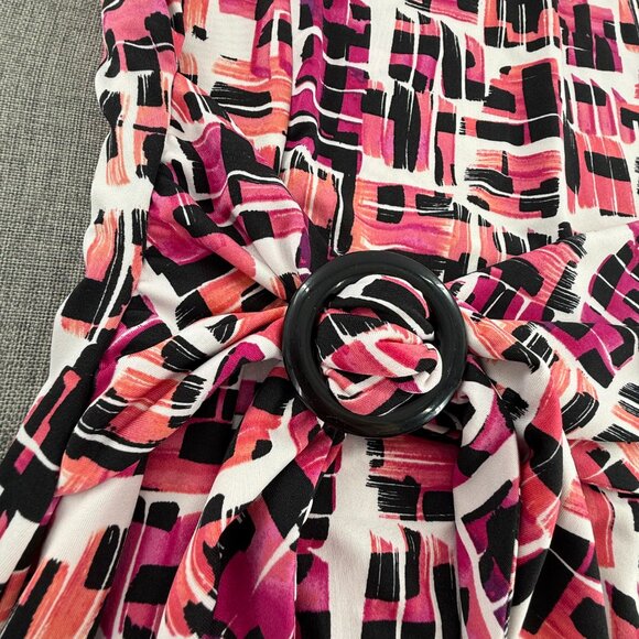 Perceptions New York Dress Abstract Print XL Classic Style Fit & Flare Stretch - Picture 4 of 11